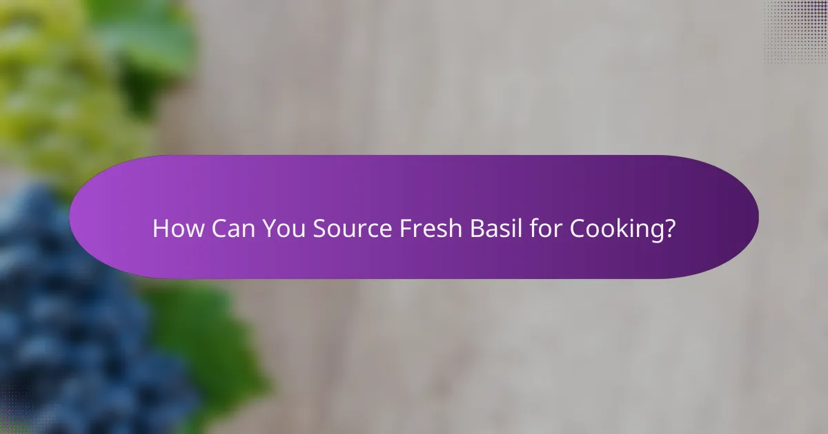 How Can You Source Fresh Basil for Cooking?