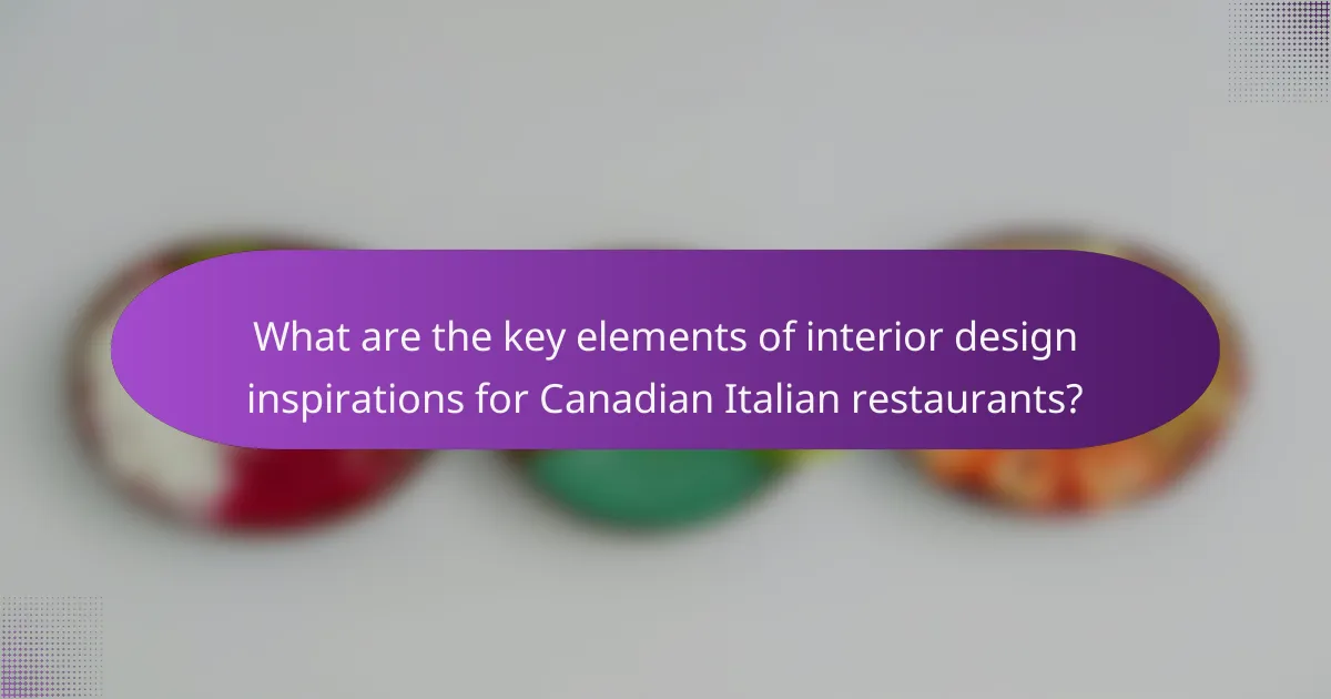 What are the key elements of interior design inspirations for Canadian Italian restaurants?