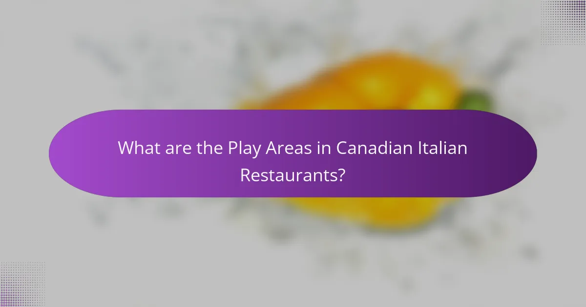 What are the Play Areas in Canadian Italian Restaurants?
