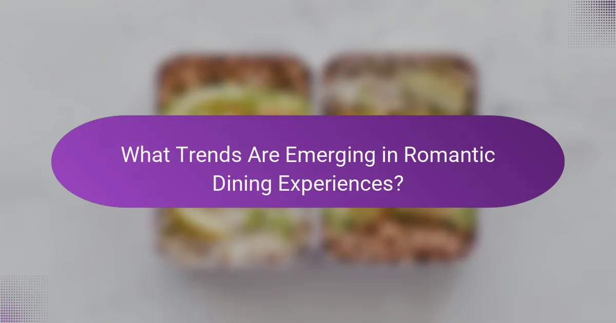 What Trends Are Emerging in Romantic Dining Experiences?